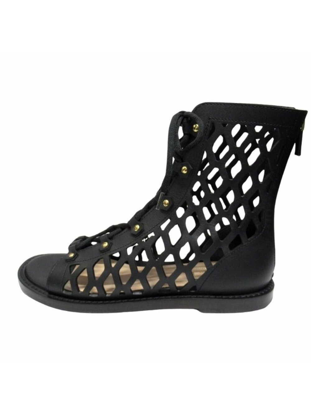 Dior D Trap Mesh Leather Sandals Boots Shoes Black 37